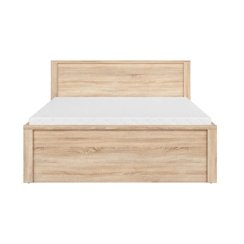 Lit 160x200 tête de lit haut Soren Bois