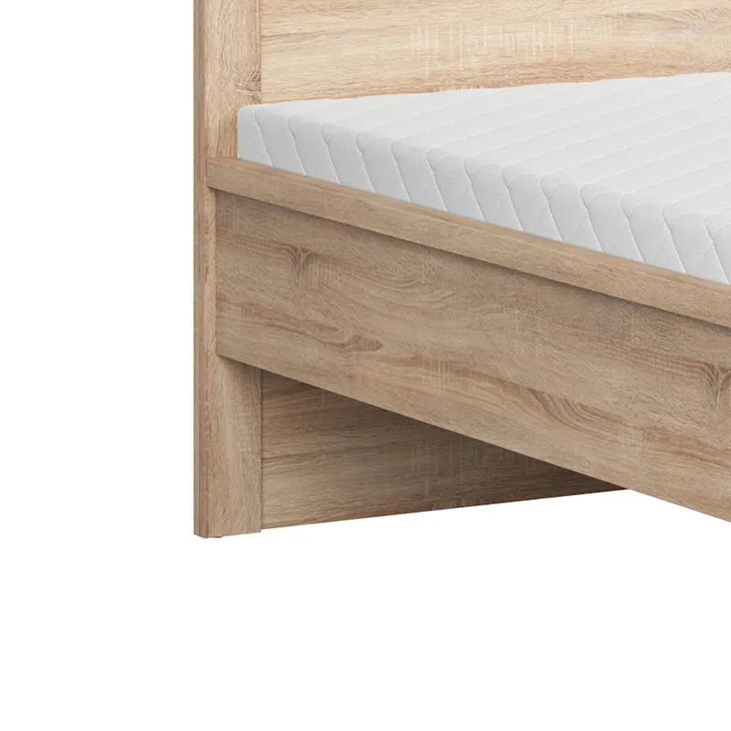Lit 160x200 tête de lit haut Soren Bois