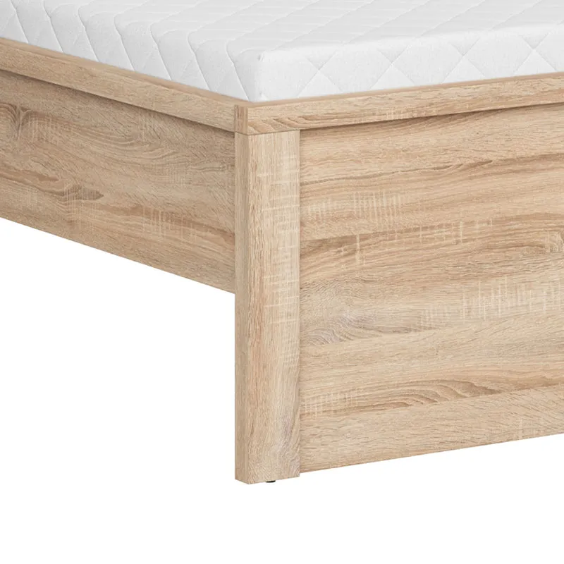 Lit 160x200 tête de lit haut Soren Bois