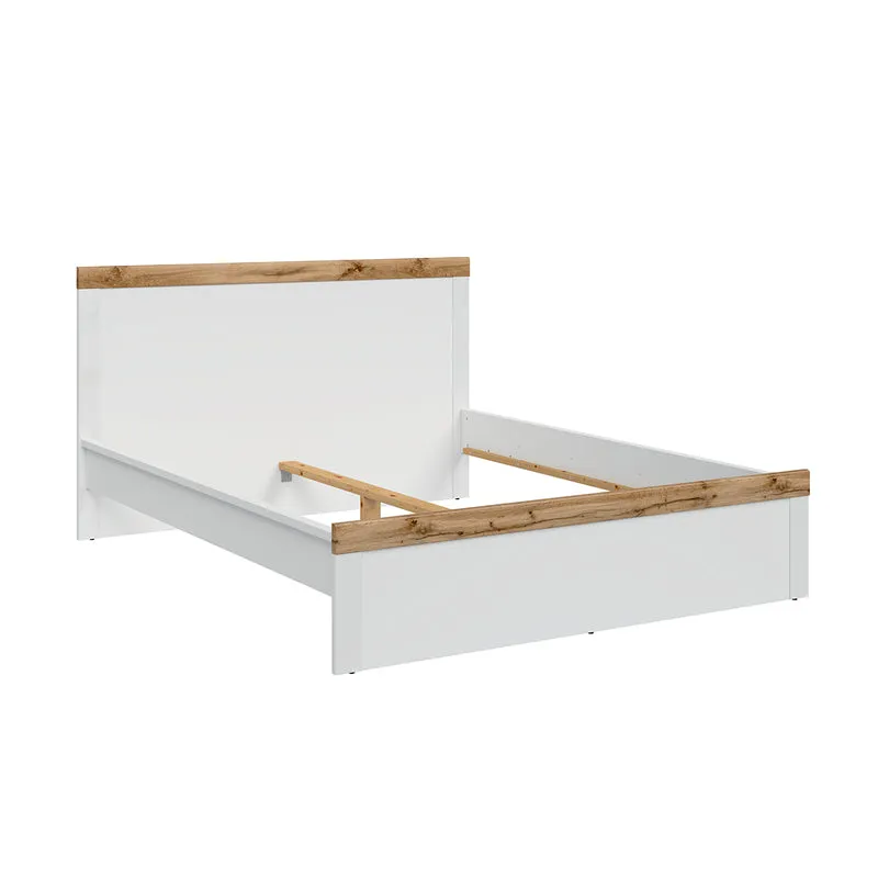 Lit 160x200 Hella Blanc et Bois