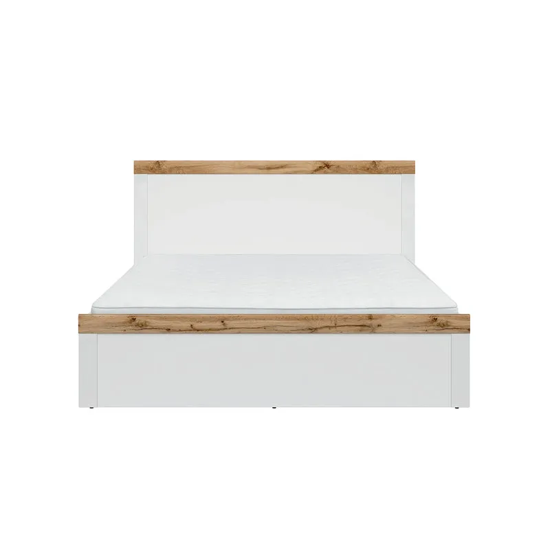 Lit 160x200 Hella Blanc et Bois