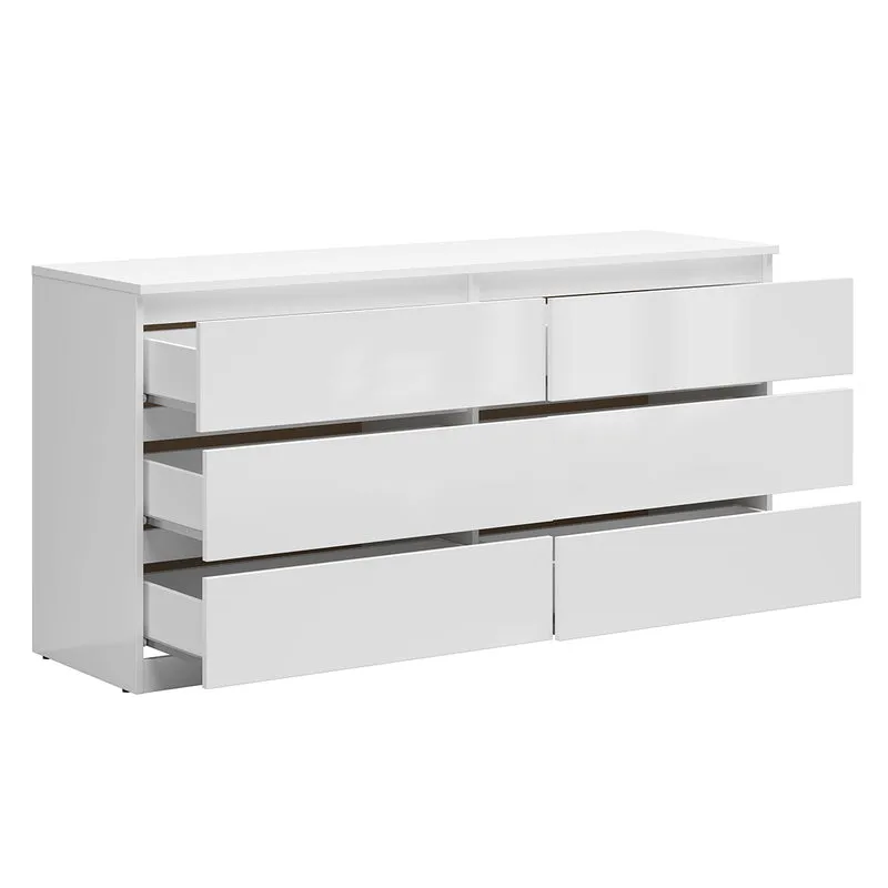 Commode 6 tiroirs Edwin Blanc