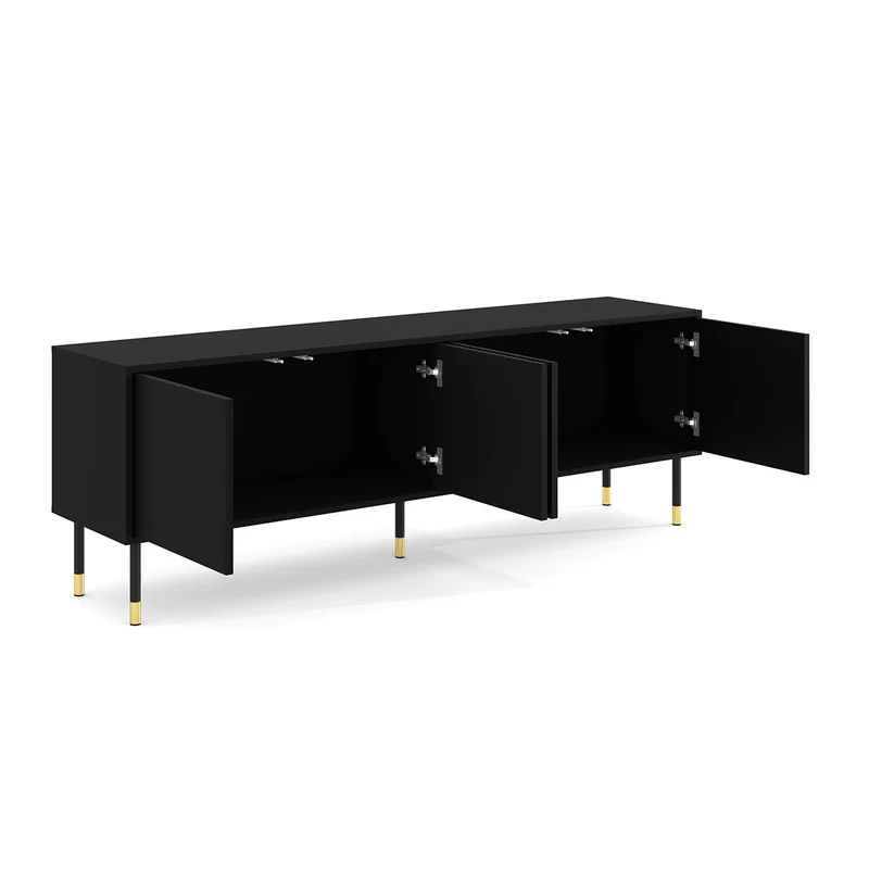 Meuble TV 4 portes 180 cm Aglaé Noir