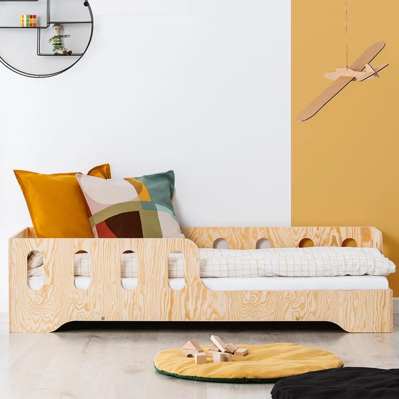 Lit 70x140 entrée droite sommier inclus Estelle Bois