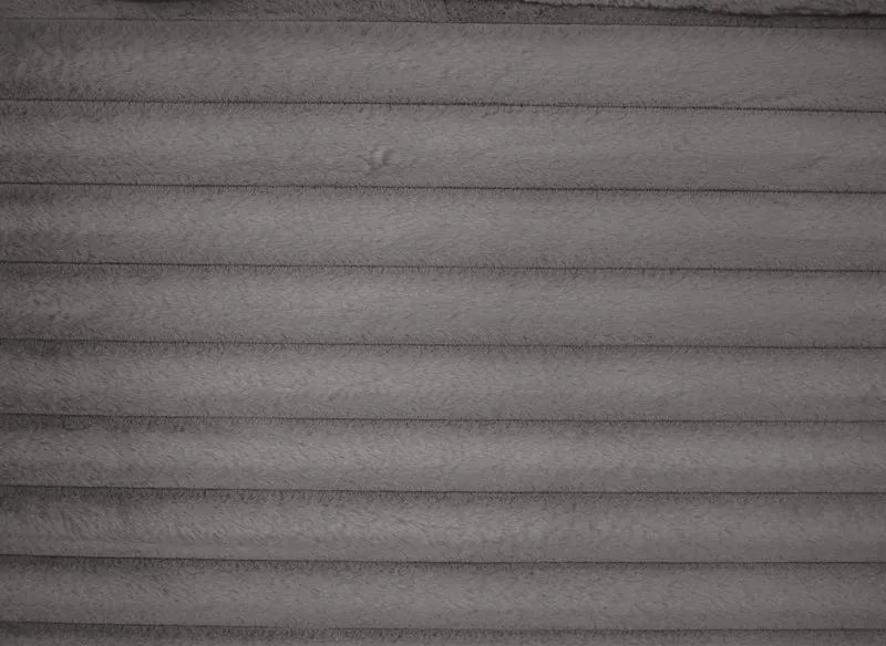 Canapé droit méridienne 2 places en gros côtelé doux gris DAHO