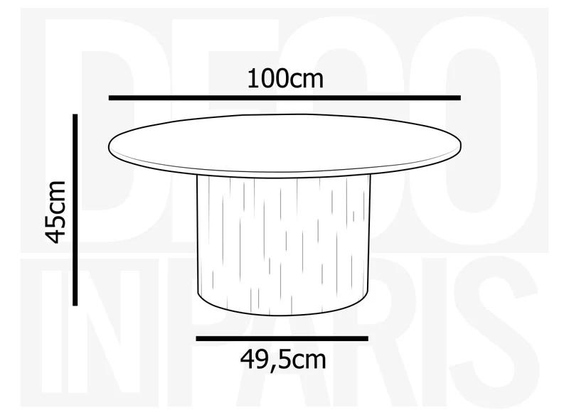 Table basse ronde en marbre composite beige DHARA