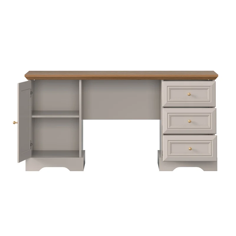 Bureau 1 porte 3 tiroirs Dulci Cachemire et Bois