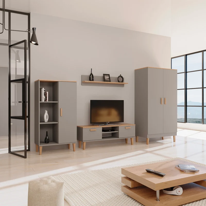 Meuble TV 120 cm Denver - Gris