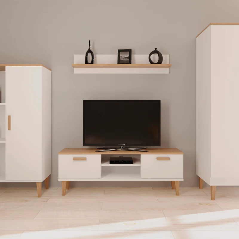 Meuble TV 120 cm Denver - Blanc