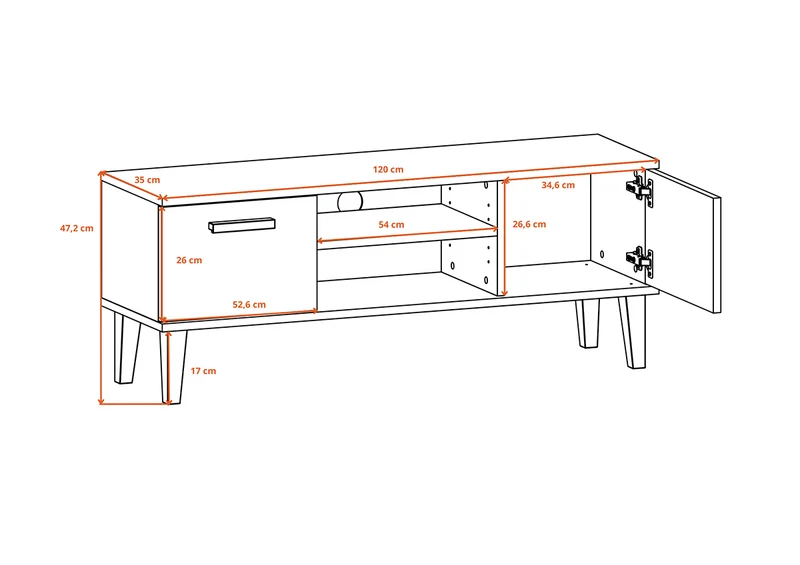 Meuble TV 120 cm Denver - Blanc