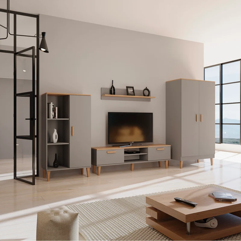 Meuble TV 160 cm Denver - Gris