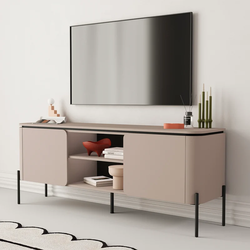 Meuble TV 2 portes 163 cm Junon Taupe