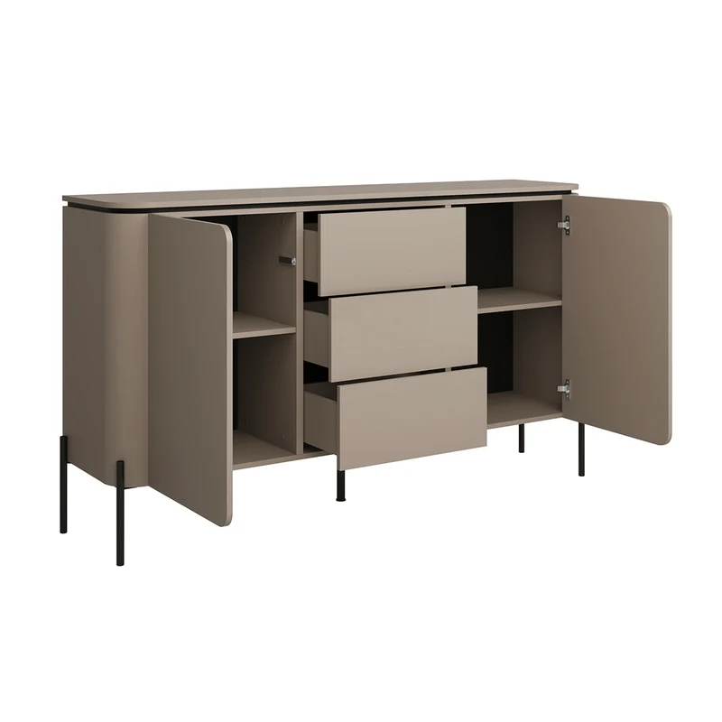 Buffet 2 portes 3 tiroirs Junon Taupe