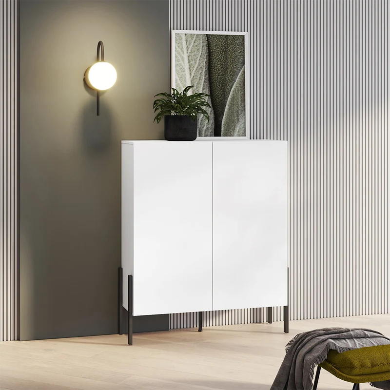 Buffet haut 2 portes Bérénice Blanc