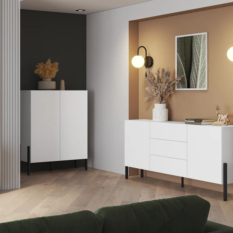 Buffet haut 2 portes Bérénice Blanc