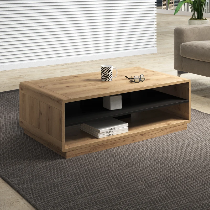 Table basse Raven Noir et Bois