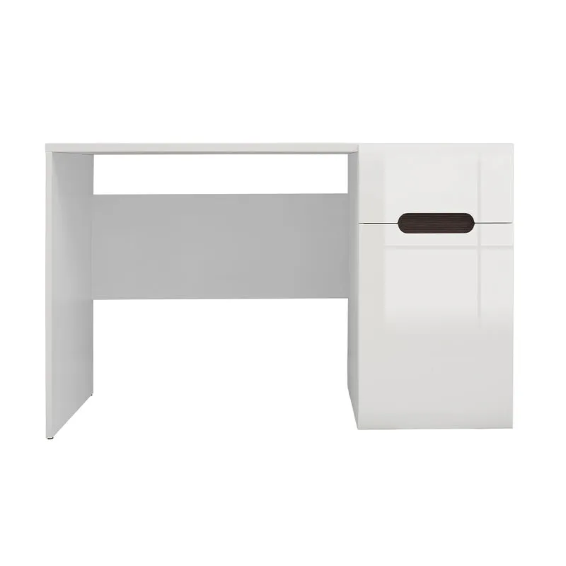Bureau 1 tiroir 1 porte Darrel Blanc laqué et Bois