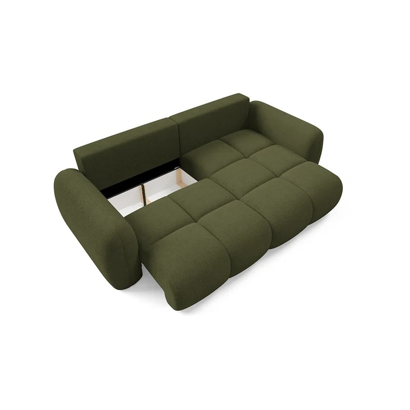 Canapé d'angle réversible convertible 3 places avec coffre Livio Vert