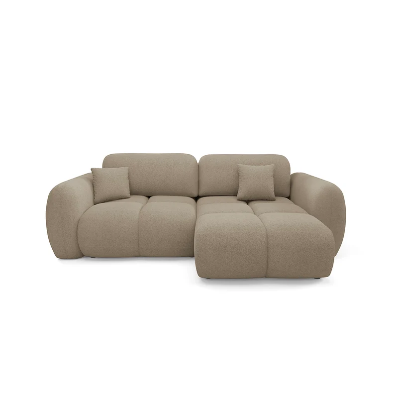 Canapé d'angle réversible convertible 3 places avec coffre Livio Beige