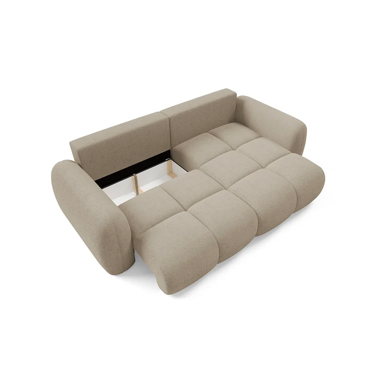 Canapé d'angle réversible convertible 3 places avec coffre Livio Beige