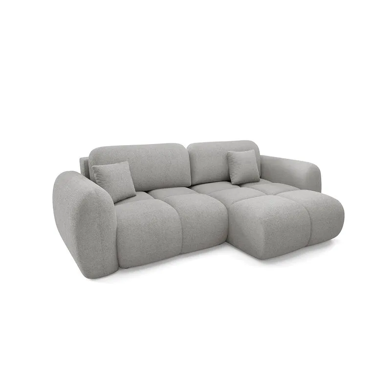 Canapé d'angle réversible convertible 3 places avec coffre Livio Gris clair