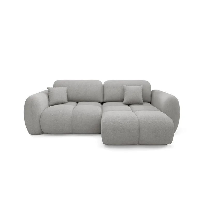 Canapé d'angle réversible convertible 3 places avec coffre Livio Gris clair
