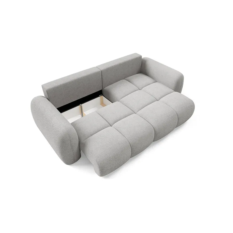 Canapé d'angle réversible convertible 3 places avec coffre Livio Gris clair