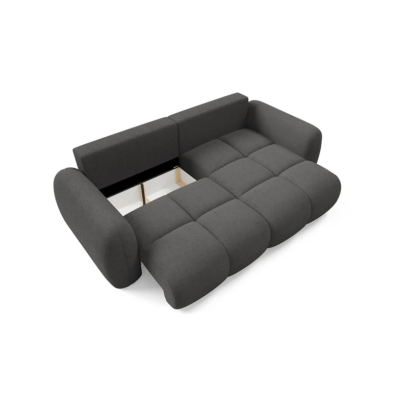 Canapé d'angle réversible convertible 3 places avec coffre Livio Gris foncé
