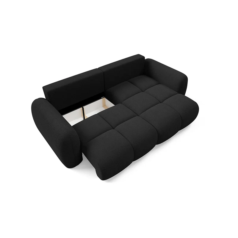 Canapé d'angle réversible convertible 3 places avec coffre Livio Noir