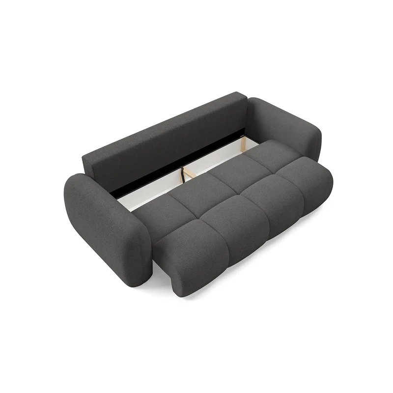 Canapé convertible 3 places avec coffre Livio Gris foncé