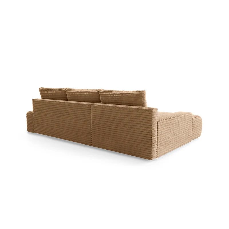 Canapé d'angle gauche convertible 3 places avec coffre Ivana Beige