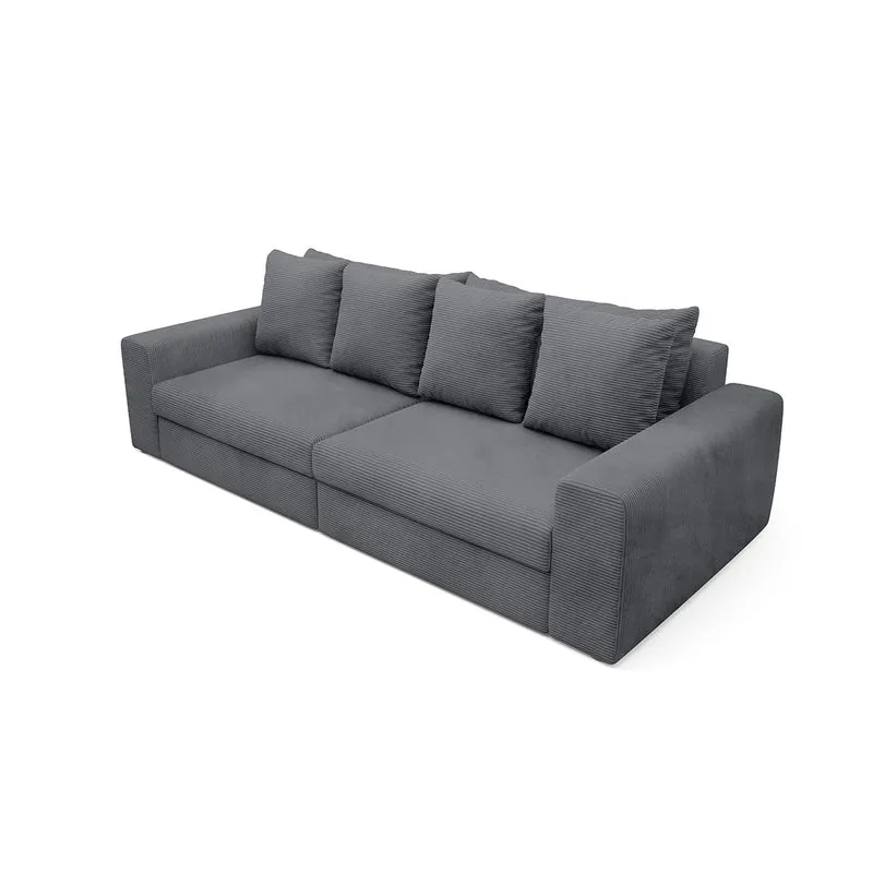 Canapé convertible 3 places avec coffre Paola Gris