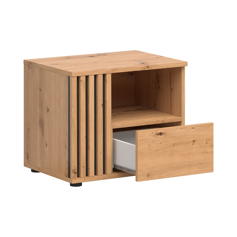 Table de chevet 1 tiroir gauche Ezra Bois