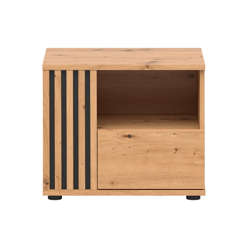 Table de chevet 1 tiroir gauche Ezra Bois
