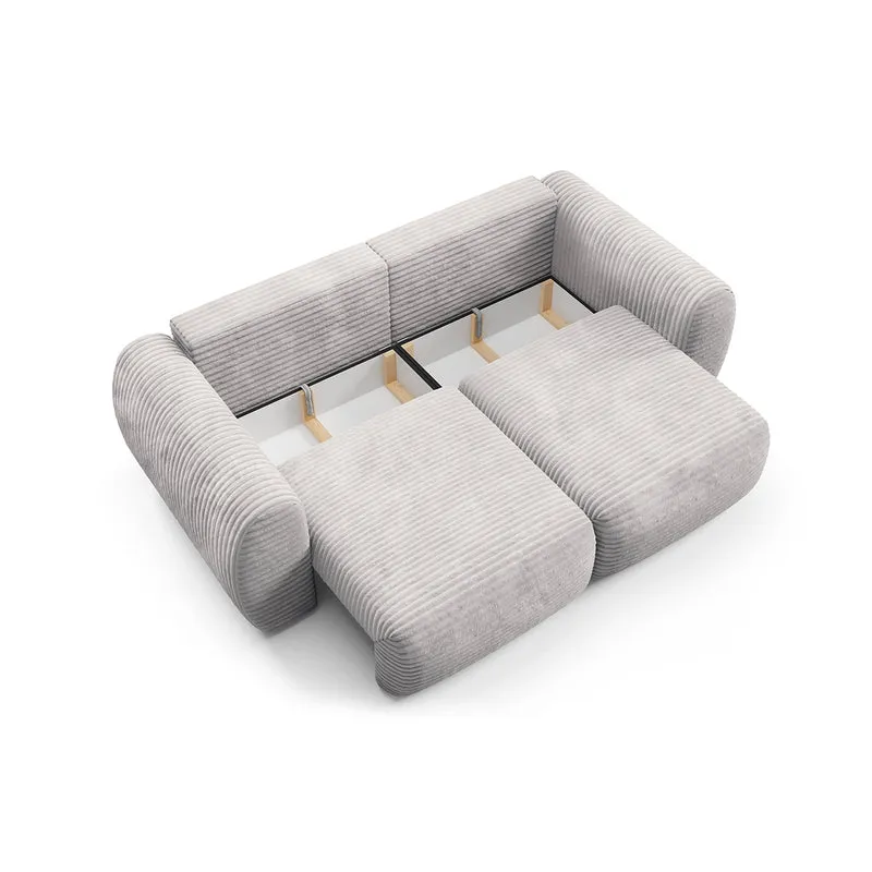 Canapé convertible 3 places avec coffre Camilla Gris clair
