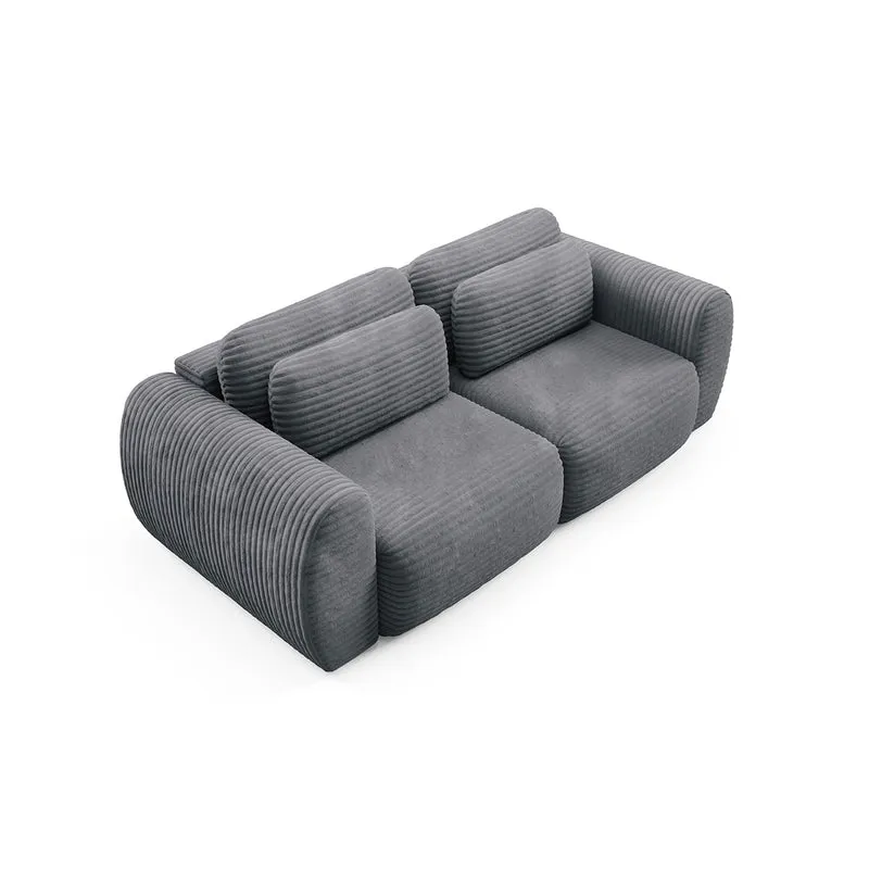 Canapé convertible 3 places avec coffre Camilla Gris foncé