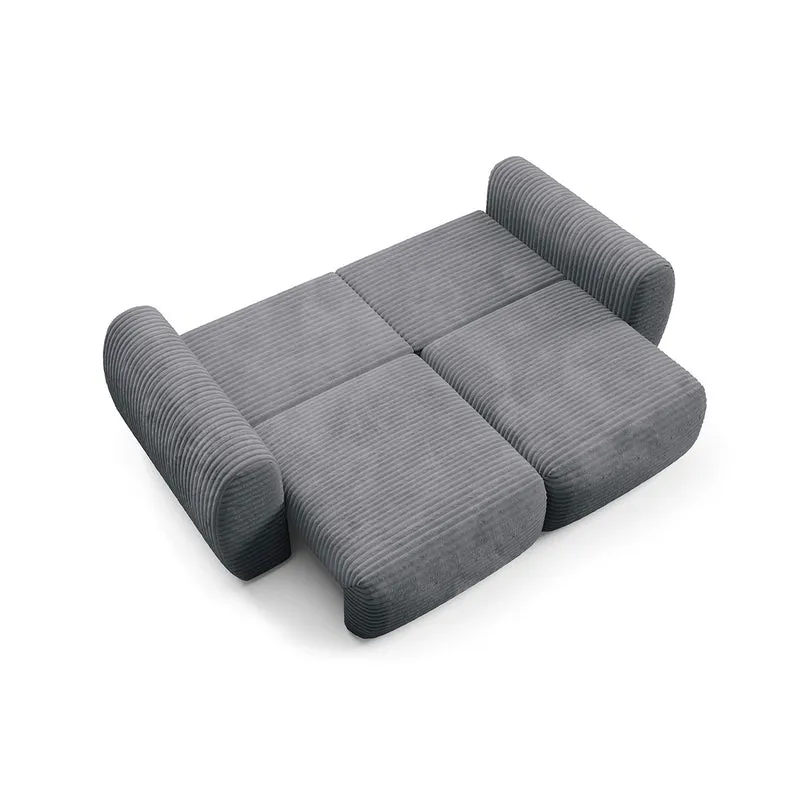 Canapé convertible 3 places avec coffre Camilla Gris foncé