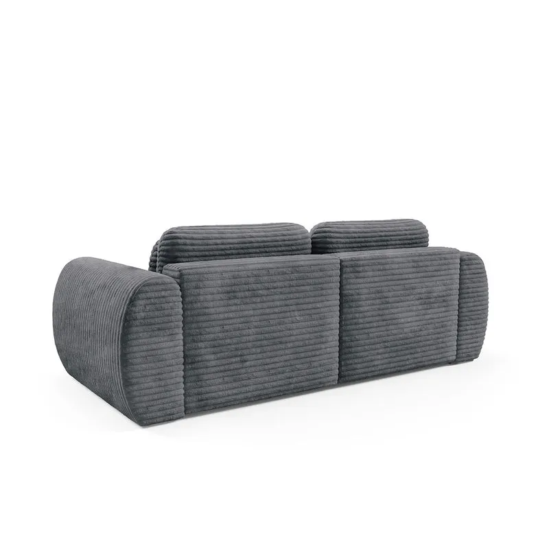 Canapé convertible 3 places avec coffre Camilla Gris foncé
