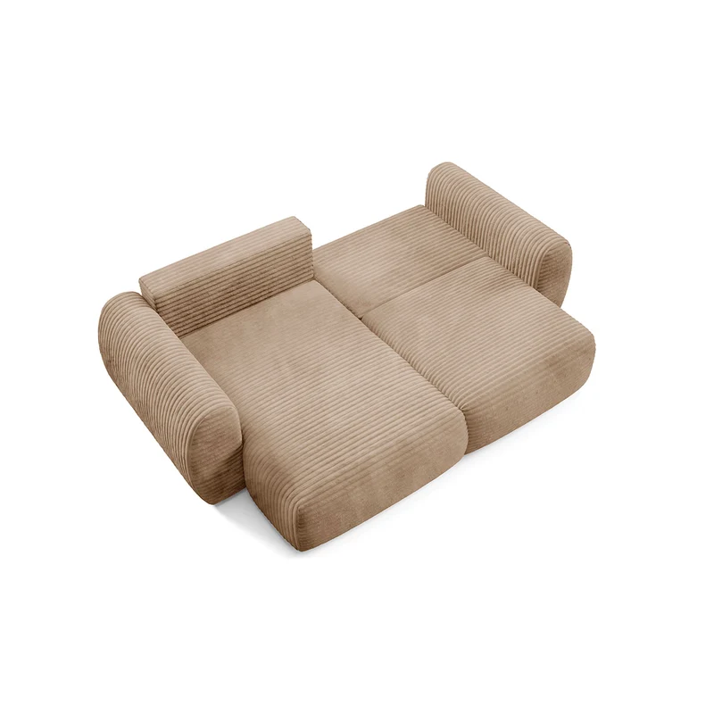 Canapé d'angle réversible et convertible 3 places avec coffre Camilla Beige