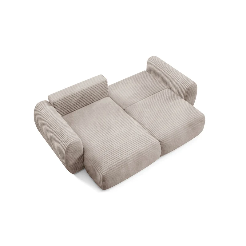 Canapé d'angle réversible et convertible 3 places avec coffre Camilla Taupe