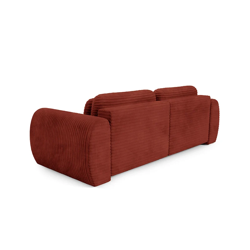 Canapé d'angle réversible et convertible 3 places avec coffre Camilla Terracotta
