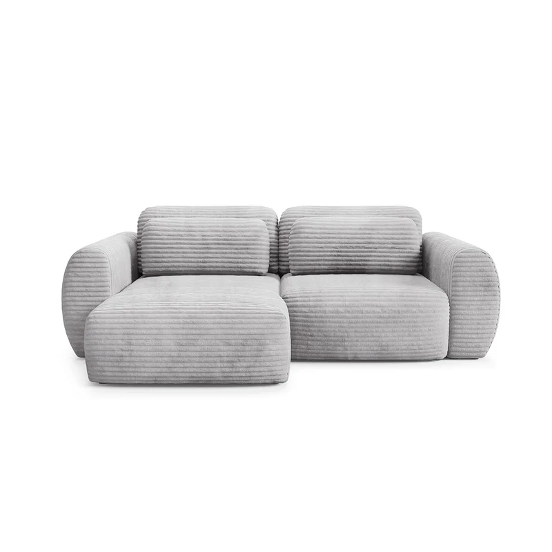 Canapé d'angle réversible et convertible 3 places avec coffre Camilla Gris clair