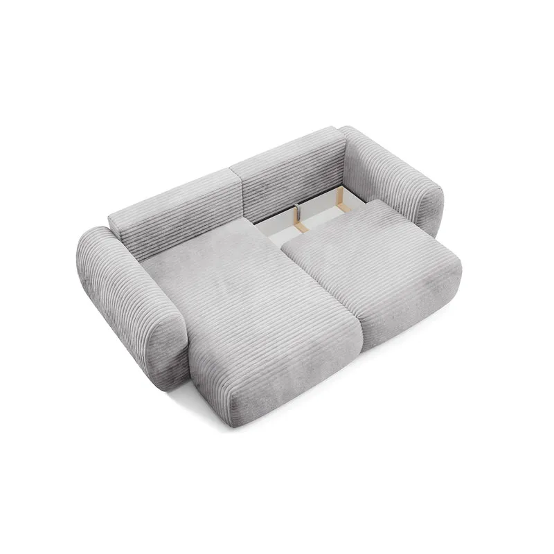 Canapé d'angle réversible et convertible 3 places avec coffre Camilla Gris clair