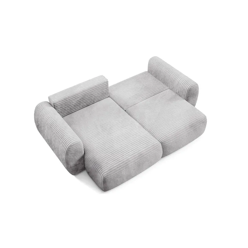 Canapé d'angle réversible et convertible 3 places avec coffre Camilla Gris clair