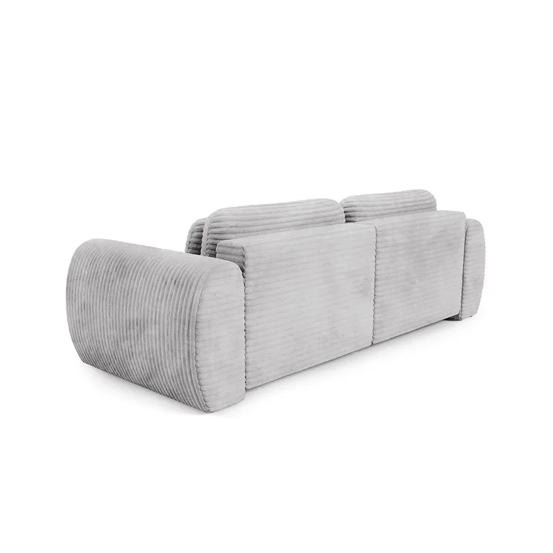 Canapé d'angle réversible et convertible 3 places avec coffre Camilla Gris clair