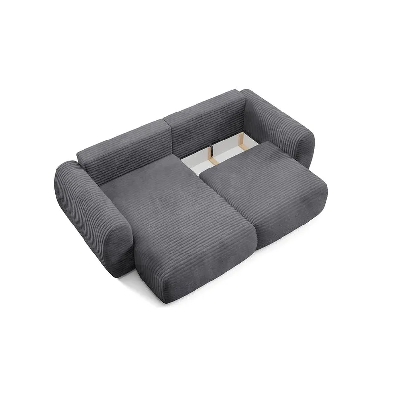 Canapé d'angle réversible et convertible 3 places avec coffre Camilla Gris foncé