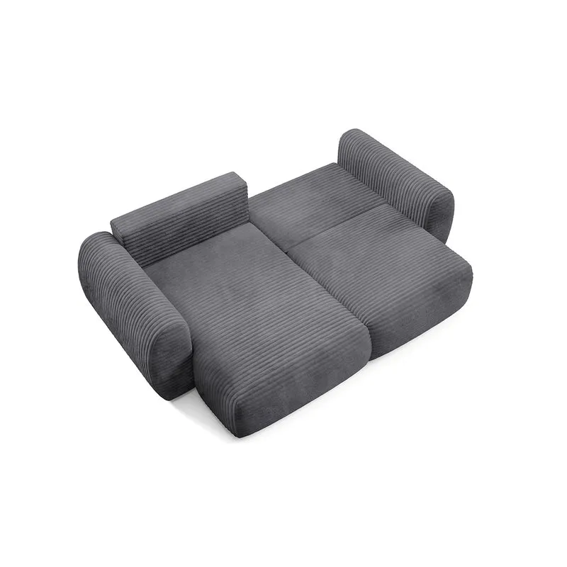 Canapé d'angle réversible et convertible 3 places avec coffre Camilla Gris foncé