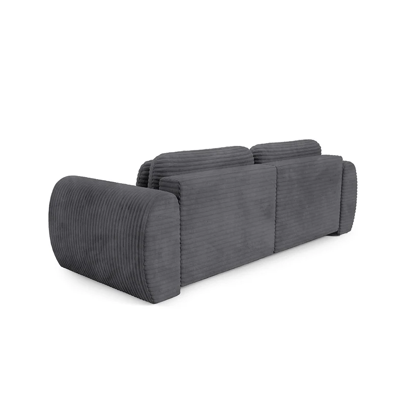 Canapé d'angle réversible et convertible 3 places avec coffre Camilla Gris foncé