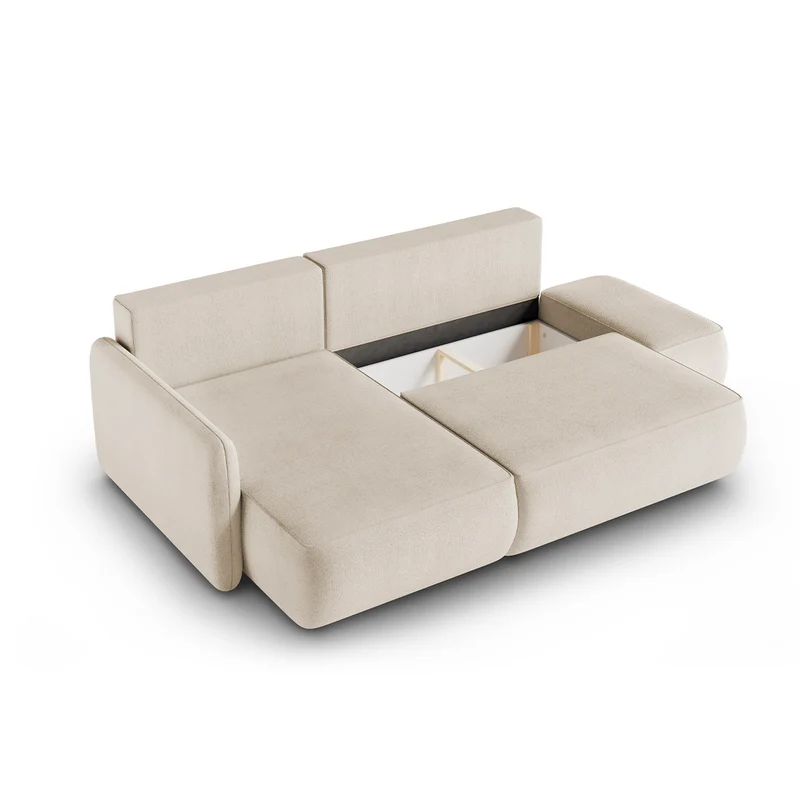 Canapé d'angle réversible et convertible 3 places avec coffre Alessio Beige