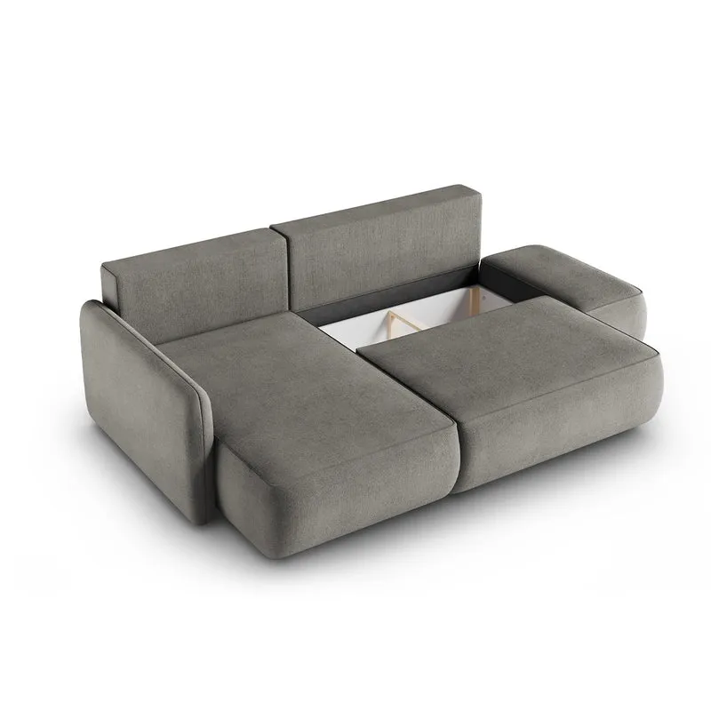 Canapé d'angle réversible et convertible 3 places avec coffre Alessio Gris